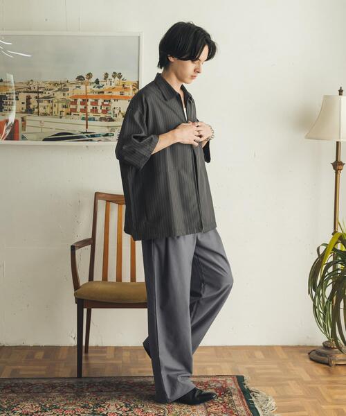 SENSE OF PLACE by URBAN RESEARCH（センスオブプレイスバイアーバンリサーチ）の「ダブルタックワイドテーパードスラックス（その他パンツ・メンズ・ネイビー/グレー/ブラック/ライトベージュ・LARGE/MEDIUM）」の19枚目の写真