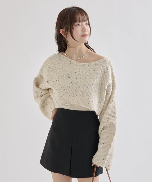 mystic(ミスティック)の「【ZOZO限定REVIVAL】26AWクロスニットスリットキャミSET(ニット/セーター・レディース・ライトグレー/ベージュ/アイボリー・FREE)」の4枚目の写真