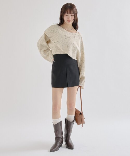 mystic(ミスティック)の「【ZOZO限定REVIVAL】26AWクロスニットスリットキャミSET(ニット/セーター・レディース・ライトグレー/ベージュ/アイボリー・FREE)」の8枚目の写真