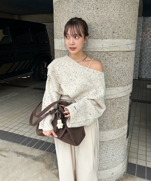 mystic(ミスティック)の「【ZOZO限定REVIVAL】26AWクロスニットスリットキャミSET(ニット/セーター・レディース・ライトグレー/ベージュ/アイボリー・FREE)」の11枚目の写真