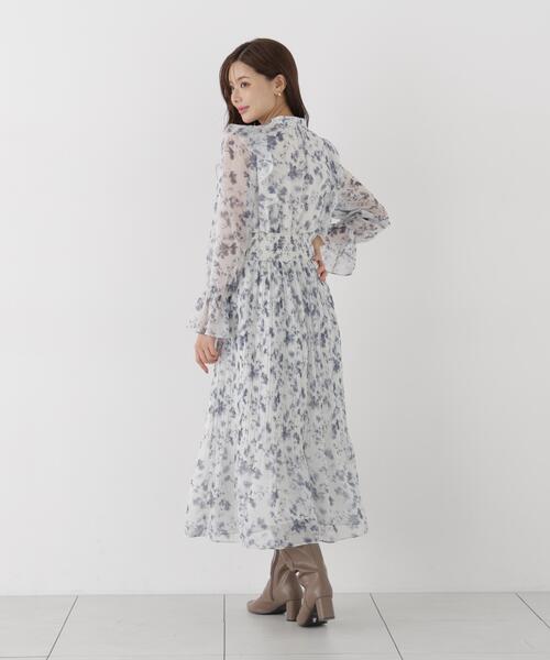 PROPORTION BODY DRESSING(プロポーションボディドレッシング)の「リボンプリーツ花柄ワンピース / 1216240907(ワンピース・レディース・ブラック/ピンク・MEDIUM/P/S)」の7枚目の写真