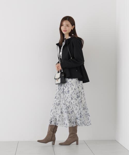 PROPORTION BODY DRESSING(プロポーションボディドレッシング)の「リボンプリーツ花柄ワンピース / 1216240907(ワンピース・レディース・ブラック/ピンク・MEDIUM/P/S)」の9枚目の写真