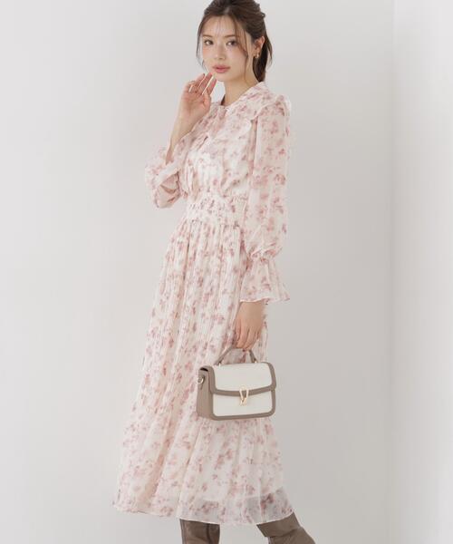 PROPORTION BODY DRESSING(プロポーションボディドレッシング)の「リボンプリーツ花柄ワンピース / 1216240907(ワンピース・レディース・ブラック/ピンク・MEDIUM/P/S)」の14枚目の写真