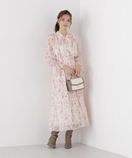 PROPORTION BODY DRESSING(プロポーションボディドレッシング)の「リボンプリーツ花柄ワンピース / 1216240907(ワンピース・レディース・ブラック/ピンク・MEDIUM/P/S)」の17枚目の写真