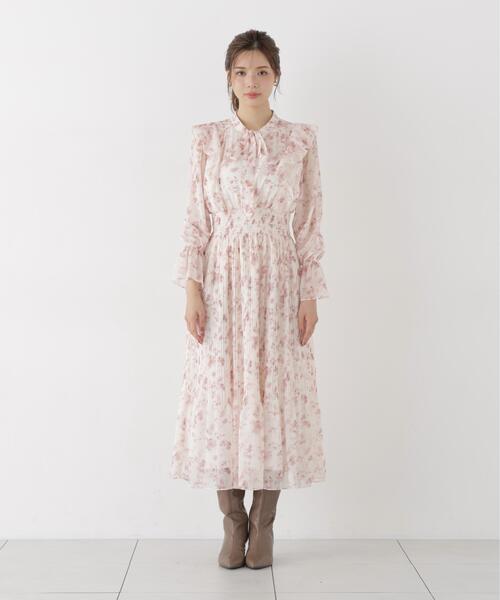 PROPORTION BODY DRESSING(プロポーションボディドレッシング)の「リボンプリーツ花柄ワンピース / 1216240907(ワンピース・レディース・ブラック/ピンク・MEDIUM/P/S)」の19枚目の写真