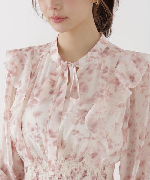 PROPORTION BODY DRESSING(プロポーションボディドレッシング)の「リボンプリーツ花柄ワンピース / 1216240907(ワンピース・レディース・ブラック/ピンク・MEDIUM/P/S)」の22枚目の写真