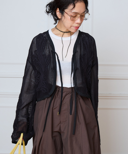 IENA LA BOUCLE(イエナラブークル)の「IENA LA BOUCLE メッシュテープ刺繍ジャケット(その他アウター・レディース・ブラック・FREE)」の15枚目の写真