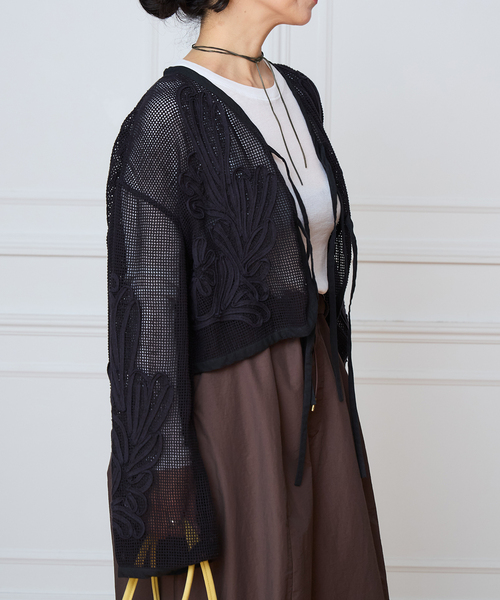 IENA LA BOUCLE(イエナラブークル)の「IENA LA BOUCLE メッシュテープ刺繍ジャケット(その他アウター・レディース・ブラック・FREE)」の18枚目の写真