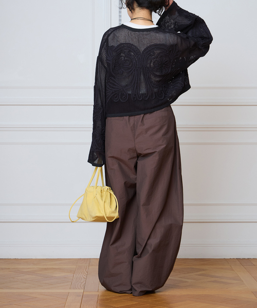 IENA LA BOUCLE(イエナラブークル)の「IENA LA BOUCLE メッシュテープ刺繍ジャケット(その他アウター・レディース・ブラック・FREE)」の10枚目の写真
