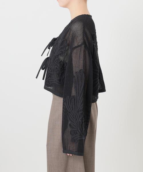IENA LA BOUCLE(イエナラブークル)の「IENA LA BOUCLE メッシュテープ刺繍ジャケット(その他アウター・レディース・ブラック・FREE)」の13枚目の写真