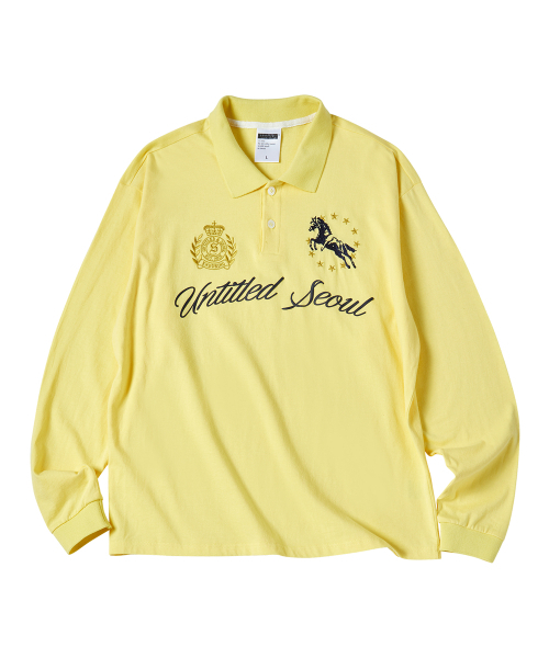 UNTITLED SEOUL(アンタイトル ソウル)の「アンタイトルクレストポロロングスリーブイエロー(ポロシャツ・レディース・その他・LARGE/MEDIUM/SMALL)」の4枚目の写真