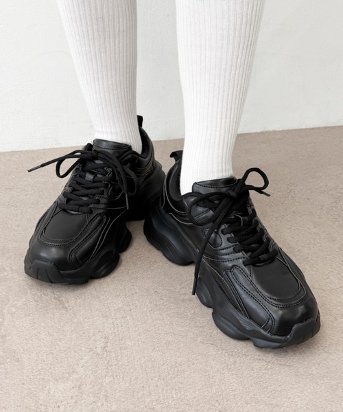 WEGO(ウィゴー)の「WEGO/ウェーブソールダッドスニーカー(スニーカー・レディース・ホワイト/ブラック・MEDIUM/LARGE/SMALL)」の11枚目の写真