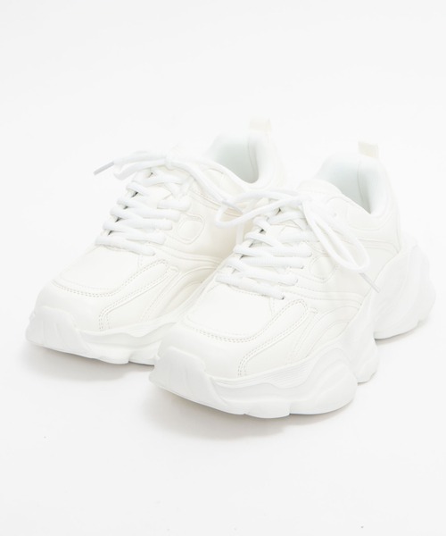 WEGO(ウィゴー)の「WEGO/ウェーブソールダッドスニーカー(スニーカー・レディース・ホワイト/ブラック・MEDIUM/LARGE/SMALL)」の19枚目の写真