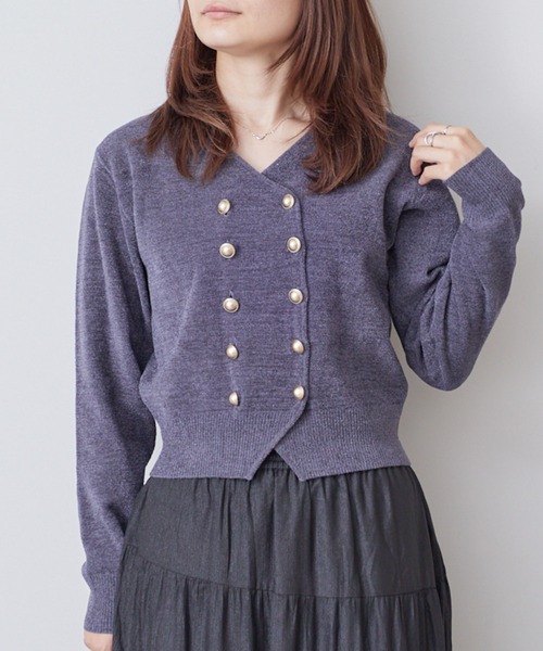 HER. ベロアカーディガン 今期完売 ベロアカーディガン | Cut and sew