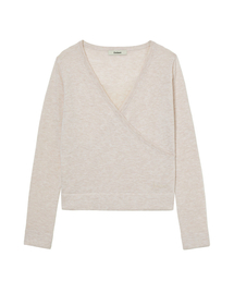 V-NECK METAL KNIT IN IVORY