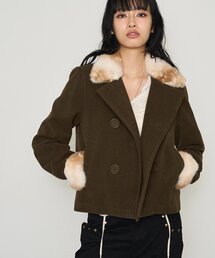 バンビカラー中綿ハーフコート