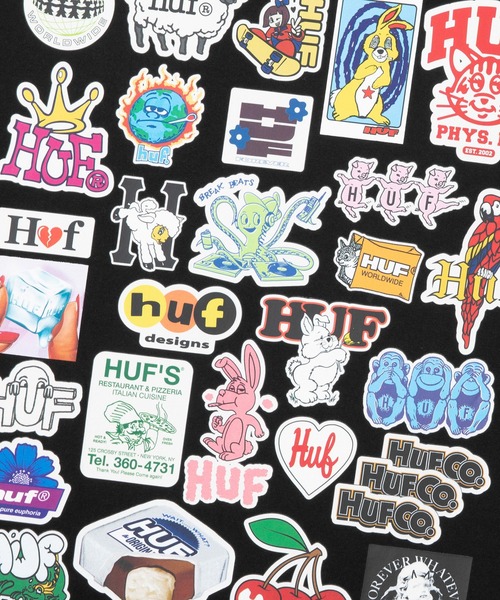 HUF(ハフ)の「STICKER PACK LS TEE(Tシャツ/カットソー・メンズ・ホワイト/ライトイエロー/ブラック・M/S/XXL/XL/L)」の4枚目の写真