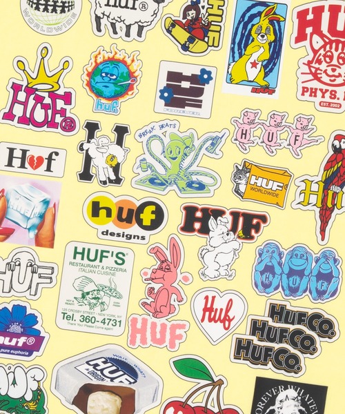 HUF(ハフ)の「STICKER PACK LS TEE(Tシャツ/カットソー・メンズ・ホワイト/ライトイエロー/ブラック・M/S/XXL/XL/L)」の6枚目の写真