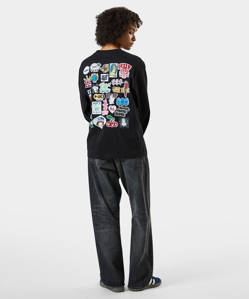 HUF(ハフ)の「STICKER PACK LS TEE(Tシャツ/カットソー・メンズ・ホワイト/ライトイエロー/ブラック・M/S/XXL/XL/L)」の17枚目の写真