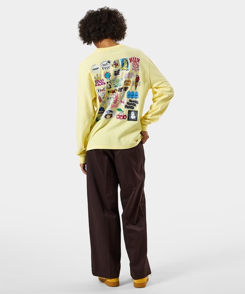 HUF(ハフ)の「STICKER PACK LS TEE(Tシャツ/カットソー・メンズ・ホワイト/ライトイエロー/ブラック・M/S/XXL/XL/L)」の11枚目の写真