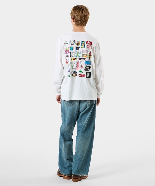 HUF(ハフ)の「STICKER PACK LS TEE(Tシャツ/カットソー・メンズ・ホワイト/ライトイエロー/ブラック・M/S/XXL/XL/L)」の20枚目の写真