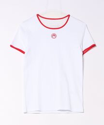 MARINE SERRE（マリーン・セル）の「MOON LOGO BICOLOR JERSEY SS T- UTT014ACJER0008（Tシャツ/カットソー）」