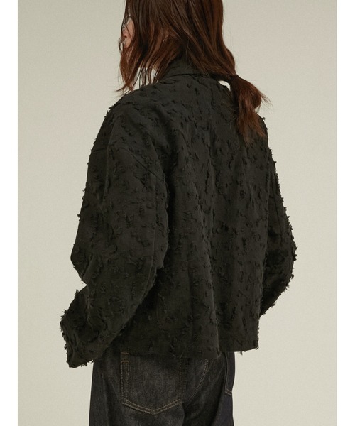 LA PEAU DE GEM(ラポドゥジェム)の「シャギージャガードシャツ / 【 LA PEAU DE GEM 】 shaggy jacquard shirt(シャツ/ブラウス・レディース・ブラック・FREE)」の4枚目の写真