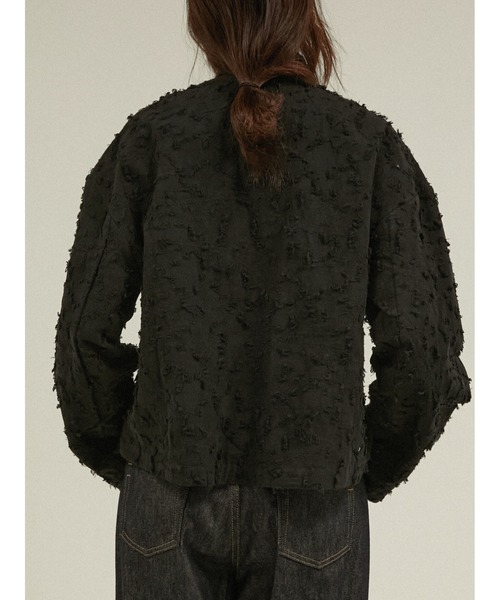 LA PEAU DE GEM(ラポドゥジェム)の「シャギージャガードシャツ / 【 LA PEAU DE GEM 】 shaggy jacquard shirt(シャツ/ブラウス・レディース・ブラック・FREE)」の6枚目の写真