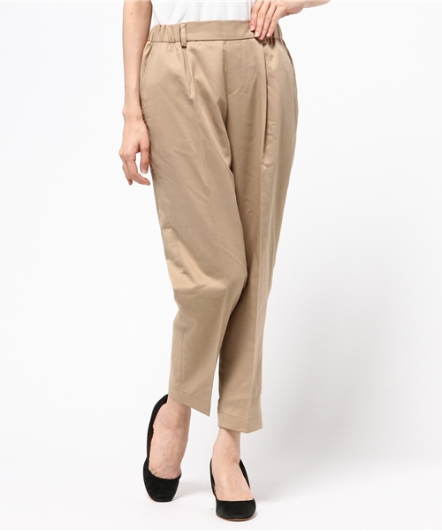 ikka(イッカ)の「9分丈TRPUテーパードパンツ(その他パンツ・レディース・スモークグレー/ネイビー/ベージュ・LARGE/MEDIUM)」の1枚目の写真