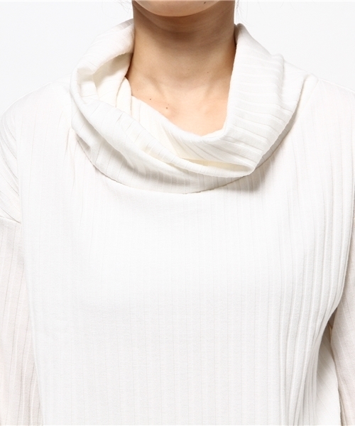 REAL CUBE(リアルキューブ)の「【30周年記念価格】REAL CUBE リブストライプセットアップ(ワンピース・レディース・オフホワイト/チャコール/ネイビー・38/36)」の6枚目の写真