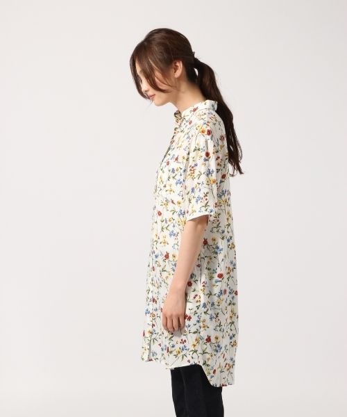 GLOBAL WORK（グローバルワーク）の「レーヨンガラシャツワンピース半袖/718773（ワンピース・レディース・オフホワイト/ブラック/ネイビー/ホワイト・LARGE/MEDIUM）」の14枚目の写真