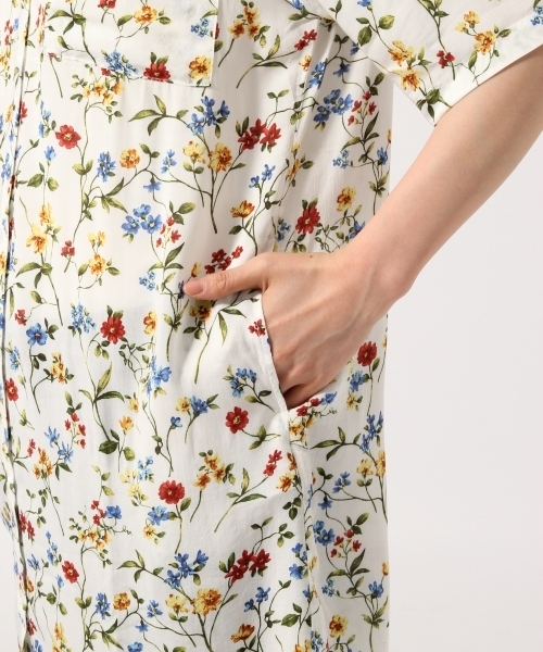 GLOBAL WORK（グローバルワーク）の「レーヨンガラシャツワンピース半袖/718773（ワンピース・レディース・オフホワイト/ブラック/ネイビー/ホワイト・LARGE/MEDIUM）」の10枚目の写真