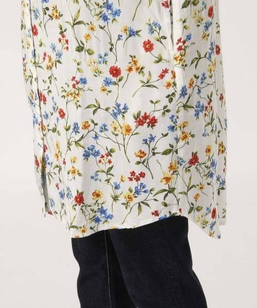 GLOBAL WORK（グローバルワーク）の「レーヨンガラシャツワンピース半袖/718773（ワンピース・レディース・オフホワイト/ブラック/ネイビー/ホワイト・LARGE/MEDIUM）」の11枚目の写真