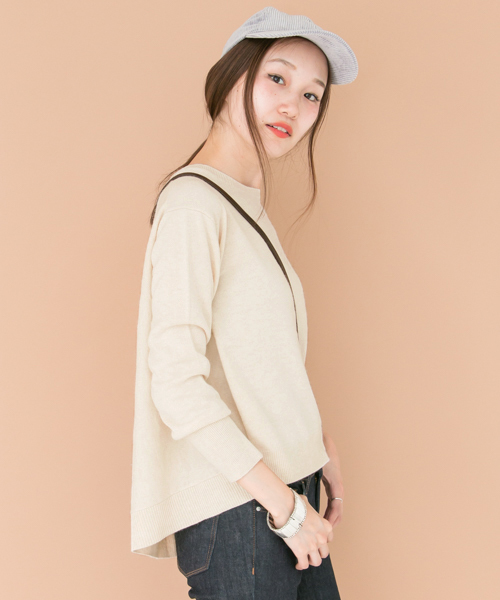 URBAN RESEARCH（アーバンリサーチ）の「UR バックフレアニット（ニット/セーター・レディース・グリーン/ピンク/グレー/ベージュ・FREE）」の3枚目の写真