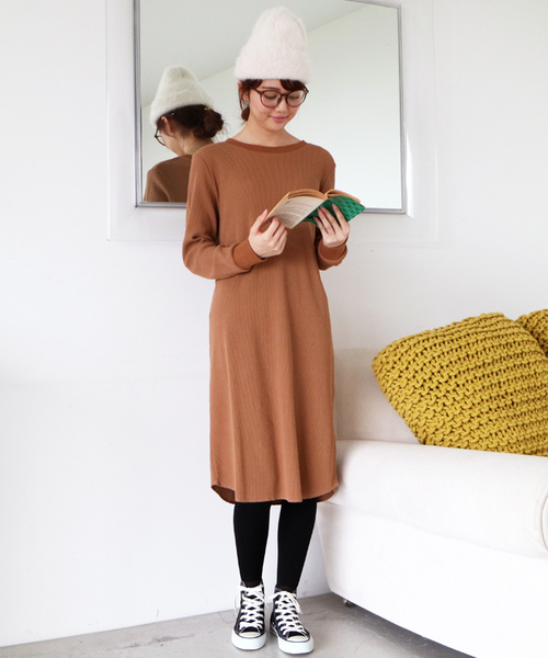 N.（N. Natural Beauty Basic）（エヌエヌナチュラルビューティーベーシック）の「ワッフルワンピース（ワンピース・レディース・ベージュ/ブラック/カーキ/グレー・MEDIUM）」の15枚目の写真