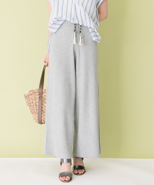 URBAN RESEARCH（アーバンリサーチ）の「 UR リブワイドパンツ（その他パンツ・レディース・オフホワイト/グレー/ピンク・FREE）」の3枚目の写真