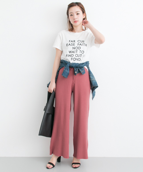 URBAN RESEARCH（アーバンリサーチ）の「 UR リブワイドパンツ（その他パンツ・レディース・オフホワイト/グレー/ピンク・FREE）」の12枚目の写真