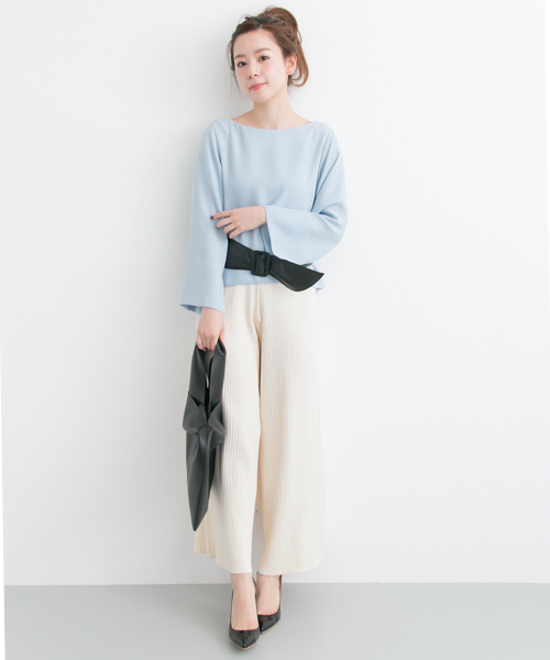 URBAN RESEARCH（アーバンリサーチ）の「 UR リブワイドパンツ（その他パンツ・レディース・オフホワイト/グレー/ピンク・FREE）」の7枚目の写真