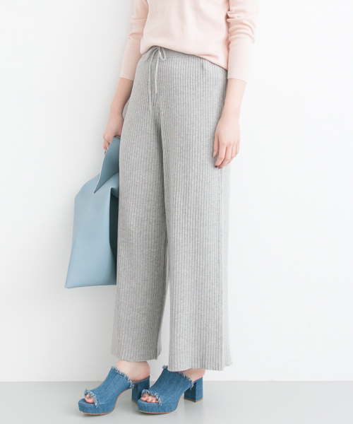 URBAN RESEARCH（アーバンリサーチ）の「 UR リブワイドパンツ（その他パンツ・レディース・オフホワイト/グレー/ピンク・FREE）」の4枚目の写真