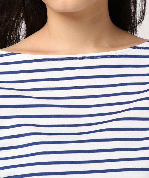 Prefer SHIPS（プリファーシップス）の「Prefer SHIPS: コットンボーダーショートカットソー◇（Tシャツ/カットソー・レディース・ベージュ/ブラック/ブルー/オリーブ/ダークグレー・ONE SIZE）」の17枚目の写真