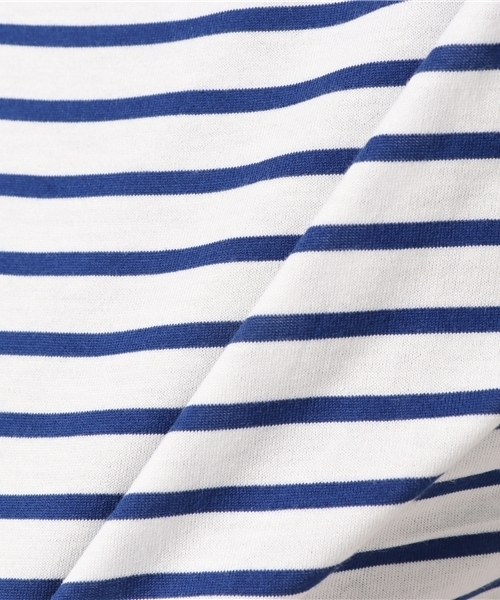 Prefer SHIPS（プリファーシップス）の「Prefer SHIPS: コットンボーダーショートカットソー◇（Tシャツ/カットソー・レディース・ベージュ/ブラック/ブルー/オリーブ/ダークグレー・ONE SIZE）」の13枚目の写真