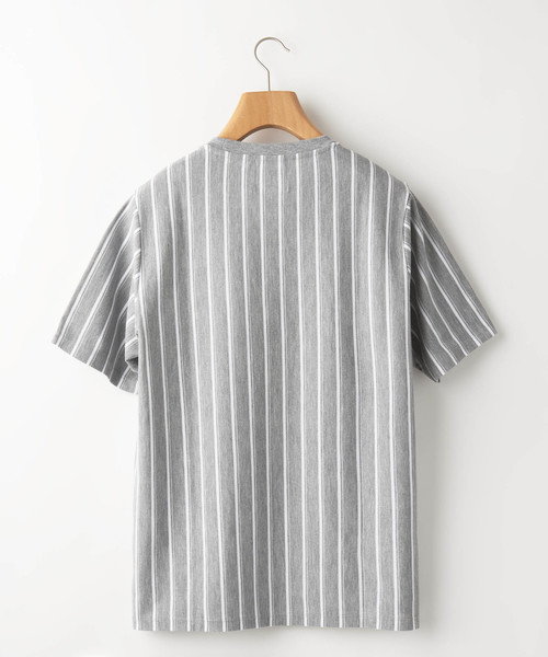 MACKINTOSH PHILOSOPHY（ﾏｯｷﾝﾄｯｼｭ ﾌｨﾛｿﾌｨｰ）の「【ZOZOTOWN限定】コットン鹿の子ストライプ　MP刺繍Tシャツ（Tシャツ/カットソー・メンズ・グリーン/ブルー系その他/ホワイト/グレー・40/38/36）」の7枚目の写真