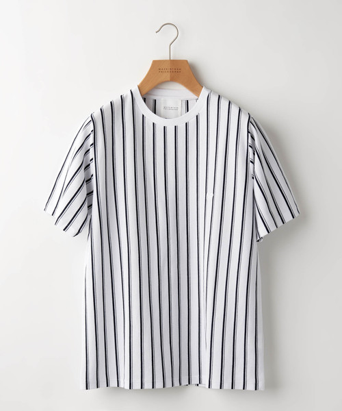 MACKINTOSH PHILOSOPHY（ﾏｯｷﾝﾄｯｼｭ ﾌｨﾛｿﾌｨｰ）の「【ZOZOTOWN限定】コットン鹿の子ストライプ　MP刺繍Tシャツ（Tシャツ/カットソー・メンズ・グリーン/ブルー系その他/ホワイト/グレー・40/38/36）」の12枚目の写真