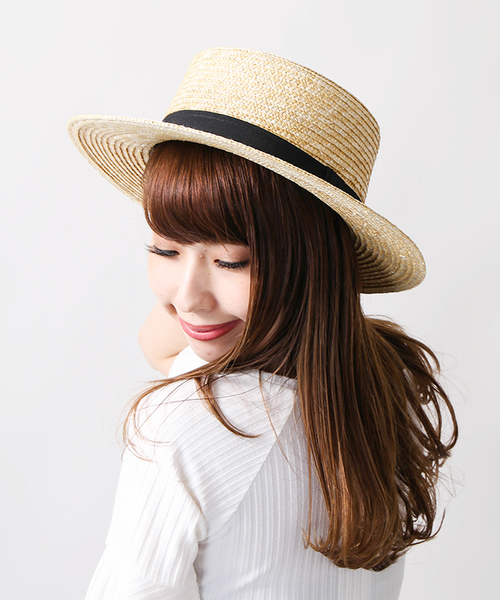 WEGO（ウィゴー）の「WEGO/カンカンブレードハット（ハット・レディース・ナチュラル/ブラック・FREE）」の2枚目の写真