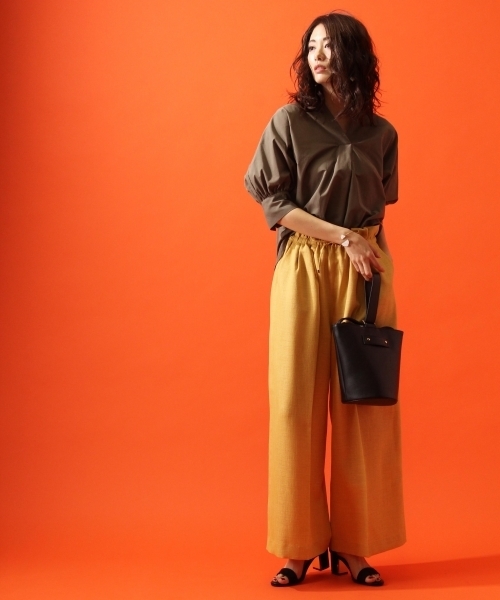 Andemiu（アンデミュウ）の「スラブツイルドロストパンツ762249（その他パンツ・レディース・キャメル/マスタード/その他・SMALL/MEDIUM）」の4枚目の写真