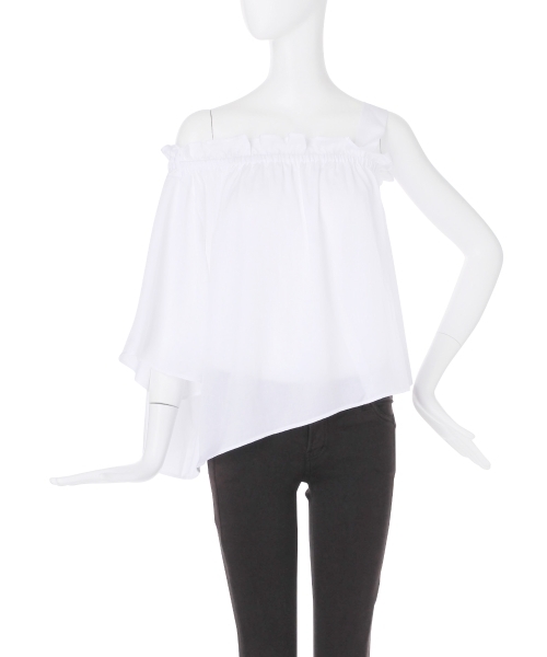 MURUA（ムルーア）の「イレギュラーワンショルアシメＴＯＰＳ（シャツ/ブラウス・レディース・ミント/ホワイト/ブラック・FREE）」の4枚目の写真