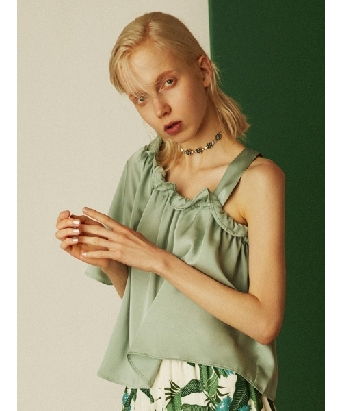 MURUA（ムルーア）の「イレギュラーワンショルアシメＴＯＰＳ（シャツ/ブラウス・レディース・ミント/ホワイト/ブラック・FREE）」の14枚目の写真