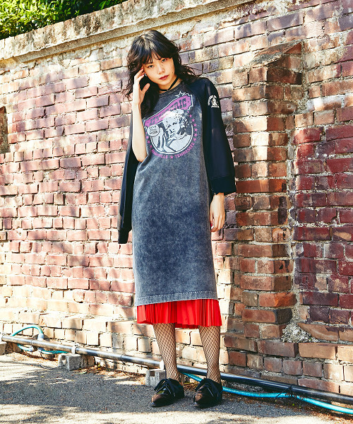 ヒステリックグラマー 24ss ワンピース SNAKE LOOP刺繍 フリルワンピース|HYSTERIC GLAMOUR WOMEN