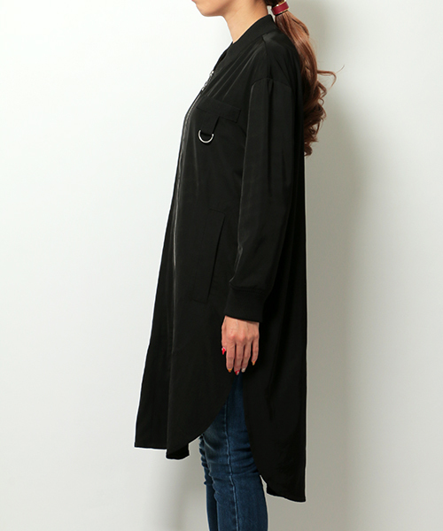 VENCEEXCHANGE(ヴァンスエクスチェンジ)の「ロングMA-1(MA-1・レディース・ダークグリーン/ブラック・MEDIUM)」の4枚目の写真