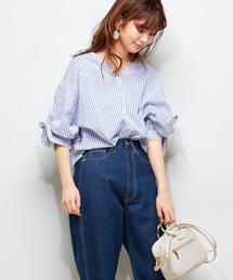 natural couture | 袖くしゅっとリボンシャツ(シャツ/ブラウス)
